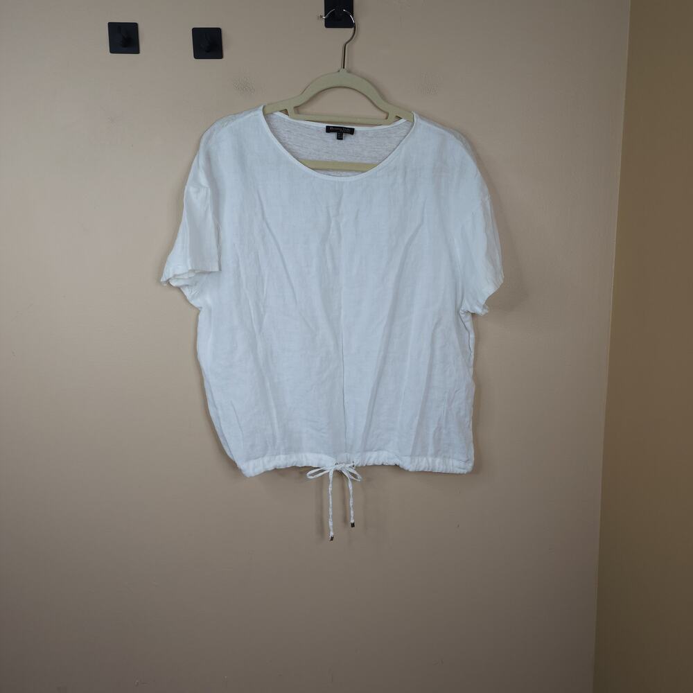 Mossimo Dutti Cropped Tee With Drawstring Hem in White Size L